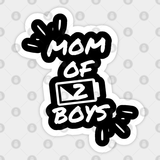 Mom of 2 Boys low battery Sticker by Pixel Threads 